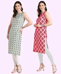 Womens Sleeveless Crepe Printed Kurta Pack Of 2-thumb4