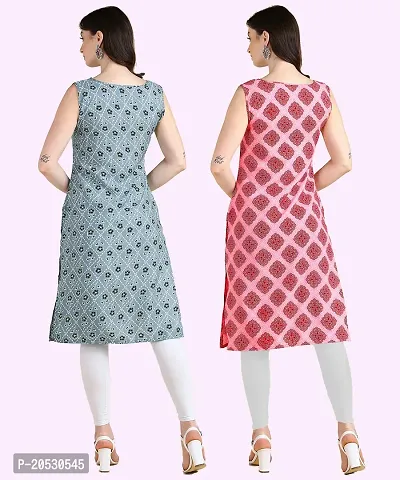 Womens Sleeveless Crepe Printed Kurta Pack Of 2-thumb4