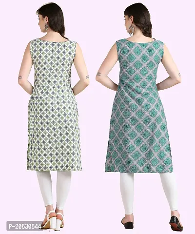 Womens Sleeveless Crepe Printed Kurta Pack Of 2-thumb4