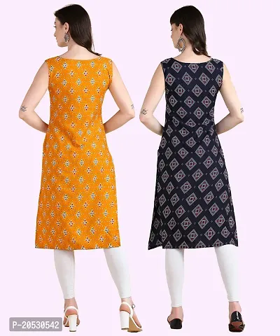 Womens Sleeveless Crepe Printed Kurta Pack Of 2-thumb4