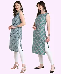 Womens Sleeveless Crepe Printed Kurta Pack Of 2-thumb2