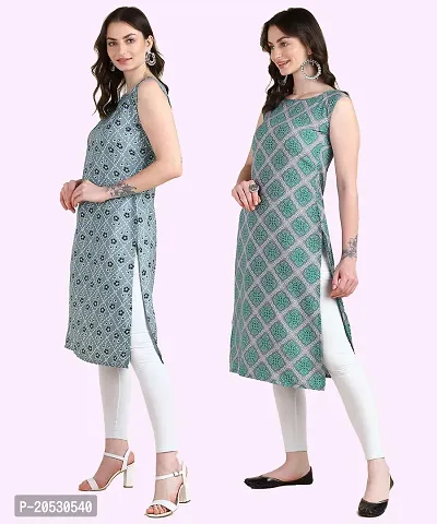 Womens Sleeveless Crepe Printed Kurta Pack Of 2-thumb3