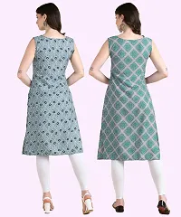 Womens Sleeveless Crepe Printed Kurta Pack Of 2-thumb3