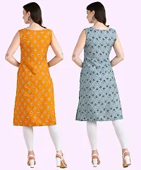 Womens Sleeveless Crepe Printed Kurta Pack Of 2-thumb2