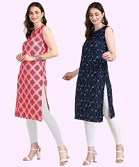 Womens Sleeveless Crepe Printed Kurta Pack Of 2-thumb3