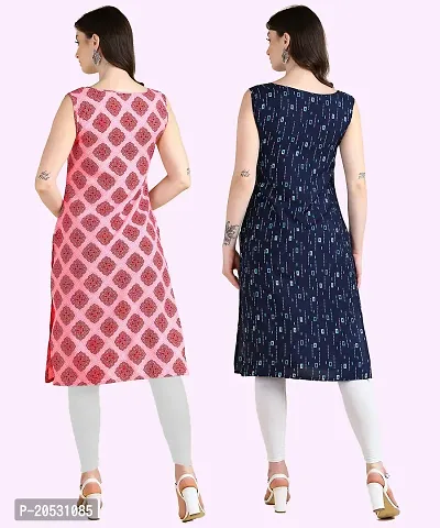 Womens Sleeveless Crepe Printed Kurta Pack Of 2-thumb5