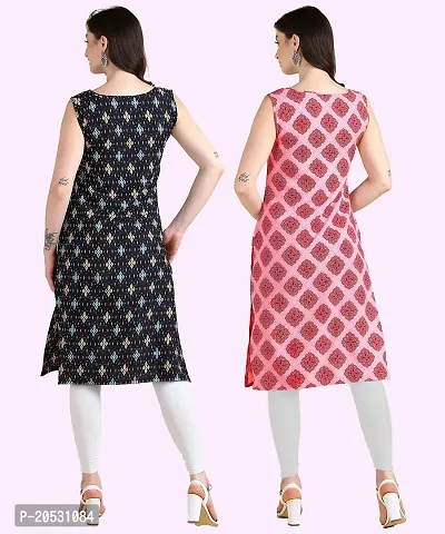 Womens Sleeveless Crepe Printed Kurta Pack Of 2-thumb4