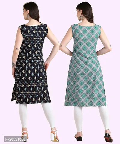 Womens Sleeveless Crepe Printed Kurta Pack Of 2-thumb5