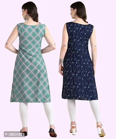 Womens Sleeveless Crepe Printed Kurta Pack Of 2-thumb4