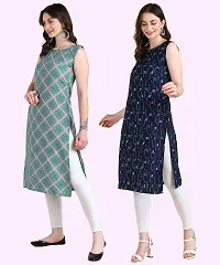 Womens Sleeveless Crepe Printed Kurta Pack Of 2-thumb4