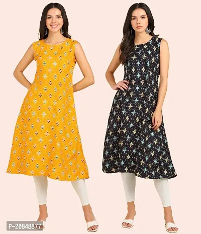 Printed Crepe Dresses Combo Of 2