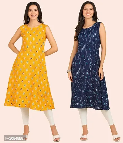 Printed Crepe Dresses Combo Of 2