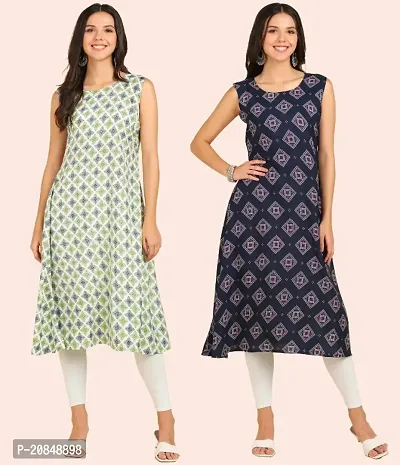 Printed Crepe Dresses Combo Of 2