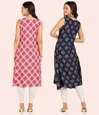 Stylish Crepe Multicoloured Printed Dress For Women Pack Of 2-thumb2