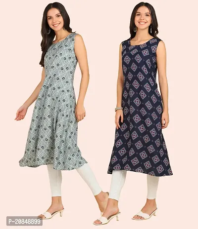 Printed Crepe Dresses Combo Of 2-thumb3