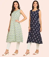 Printed Crepe Dresses Combo Of 2-thumb1