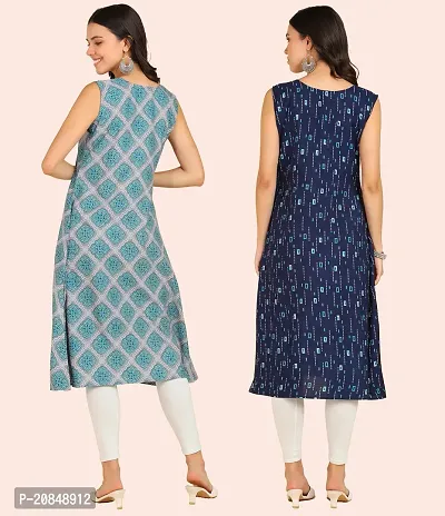 Printed Crepe Dresses Combo Of 2-thumb2