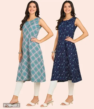 Printed Crepe Dresses Combo Of 2-thumb3