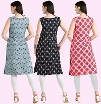 Womens Printed Crepe Sleeveless Kurti Combo Pack Of 3-thumb2