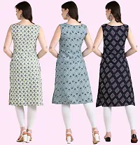 Womens Printed Crepe Sleeveless Kurti Combo Pack Of 3-thumb2