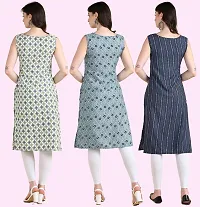 Womens Printed Crepe Sleeveless Kurti Combo Pack Of 3-thumb2