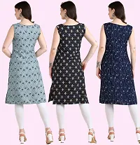 Womens Printed Crepe Sleeveless Kurti Combo Pack Of 3-thumb2