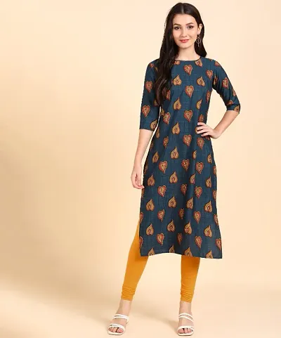 Stylish Crepe Printed Straight Kurti