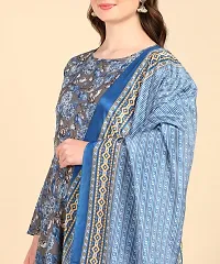 Womens Printed Cotton Round Kurti Wth Dupatta-thumb3