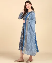 Womens Printed Cotton Round Kurti Wth Dupatta-thumb4