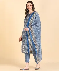 Womens Cotton Printed Kurta Pant With Dupatta Set-thumb4