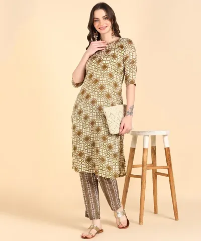 Printed Cotton Kurti Wth Pant Set