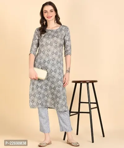 Womens Printed Cotton Kurti Wth Pant Set