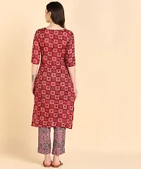 Womens Printed Cotton Kurti Wth Pant Set-thumb1