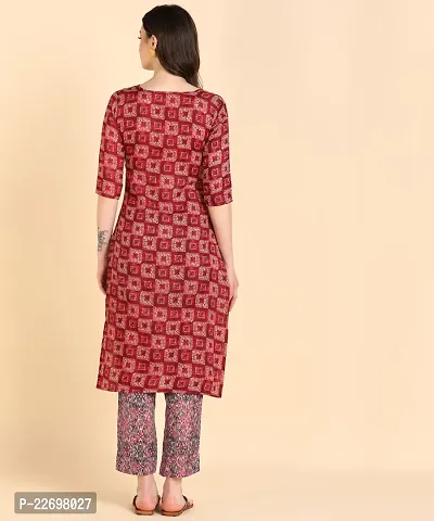 Womens Printed Cotton Kurti Wth Pant Set-thumb2