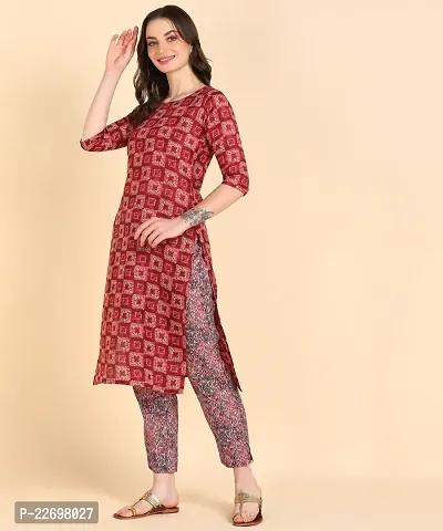 Womens Printed Cotton Kurti Wth Pant Set-thumb4