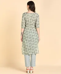 Womens Printed Cotton Kurti Wth Pant Set-thumb1