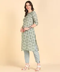 Womens Printed Cotton Kurti Wth Pant Set-thumb3