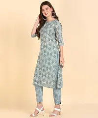 Womens Printed Cotton Kurti Wth Pant Set-thumb4