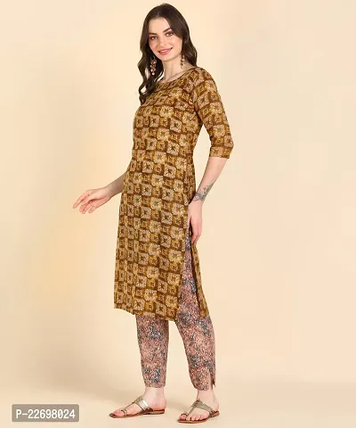 Womens Printed Cotton Kurti Wth Pant Set-thumb2