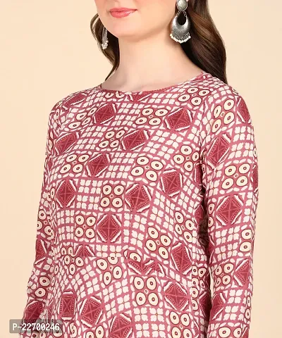 Womens Printed Cotton Round Kurti-thumb2