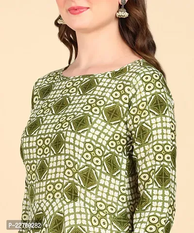 Womens Printed Cotton Round Kurti-thumb2