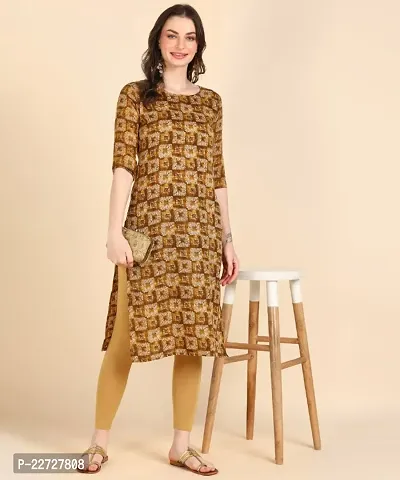 Classic Cotton Blend Printed Kurtis for Women's-thumb0