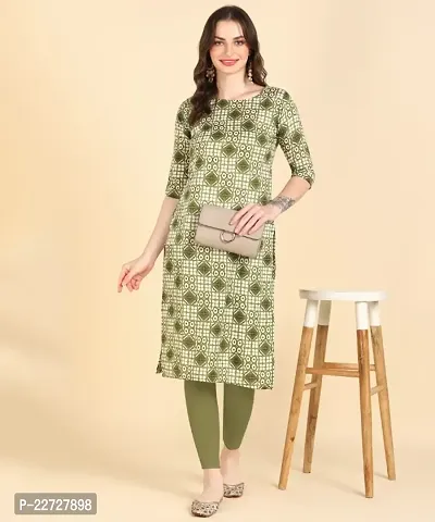 Classic Cotton Blend Printed Kurtis for Women's-thumb0