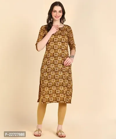 Classic Cotton Blend Printed Kurtis for Women's-thumb2