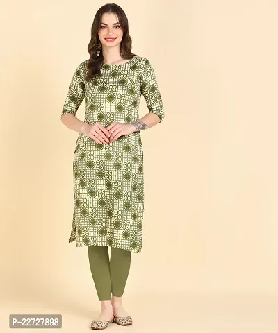 Classic Cotton Blend Printed Kurtis for Women's-thumb5