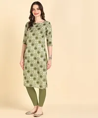 Classic Cotton Blend Printed Kurtis for Women's-thumb1