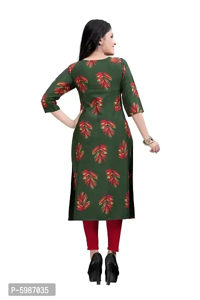 Women's Printed Full-Stitched Crepe Straight Kurti (Combo Pack Of 4)-thumb2