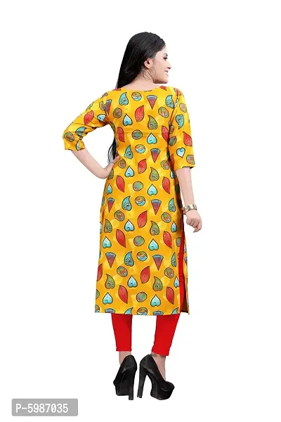 Women's Printed Full-Stitched Crepe Straight Kurti (Combo Pack Of 4)-thumb3