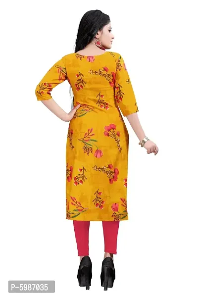 Women's Printed Full-Stitched Crepe Straight Kurti (Combo Pack Of 4)-thumb4