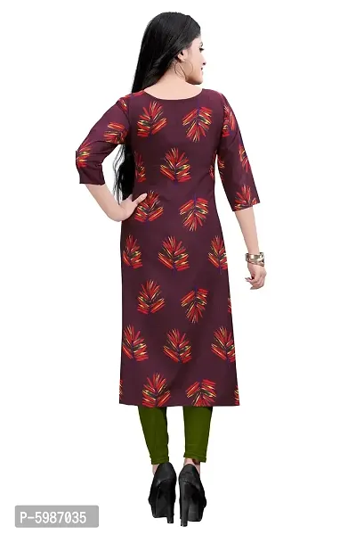 Women's Printed Full-Stitched Crepe Straight Kurti (Combo Pack Of 4)-thumb5